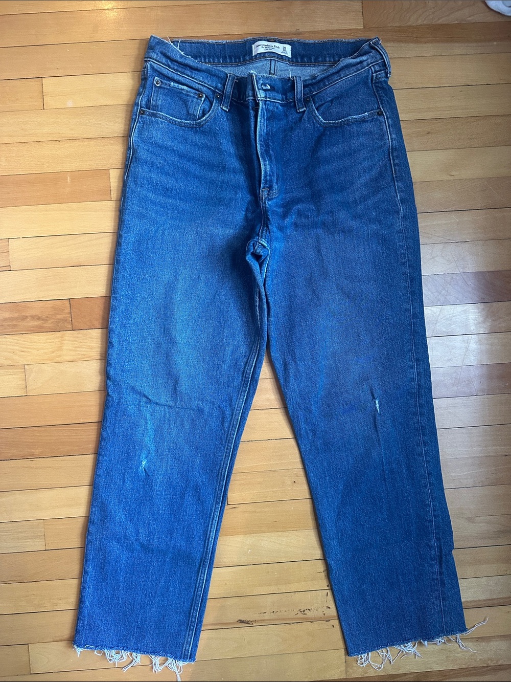 Abercrombie & Fitch Women's Straight-Leg Blue Jeans